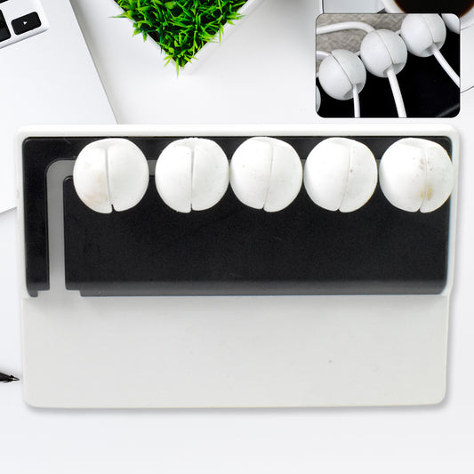 5 Slots Adhesive Desk Cable Cord Holder For Charging Cable (1 Pc Mix Color)