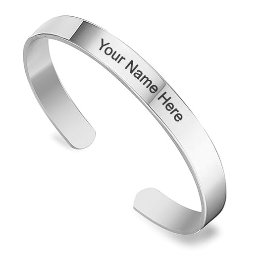 Customized Personalized Stylish Kada Bracelet (1 Pc Silver)