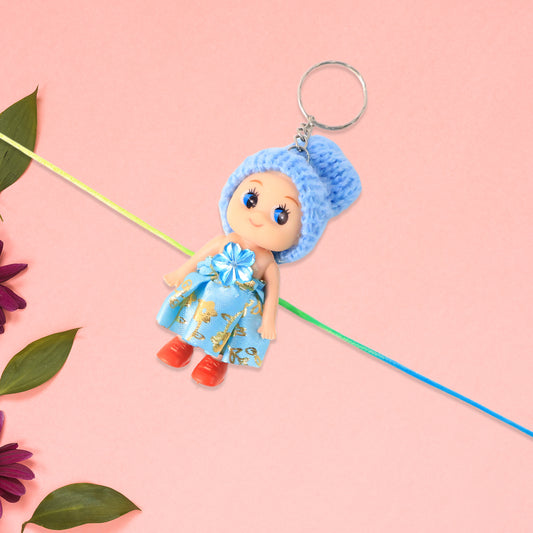 Multifunction Doll Rakhi For Kids Cute Soft Toy Rakhi With Keychain Use Decorative Fancy Rakhi Cum Keyring For Boys Girls