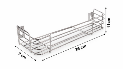 Stainless Steel Bathroom Shelf| Bathroom Organizer| Kitchen Shelves| Ergonomic Design| Multipurpose Wall Mounted Storage Rack for Shampoo, Soap & Toiletries| Rust-Resistant & Durable | Size 03