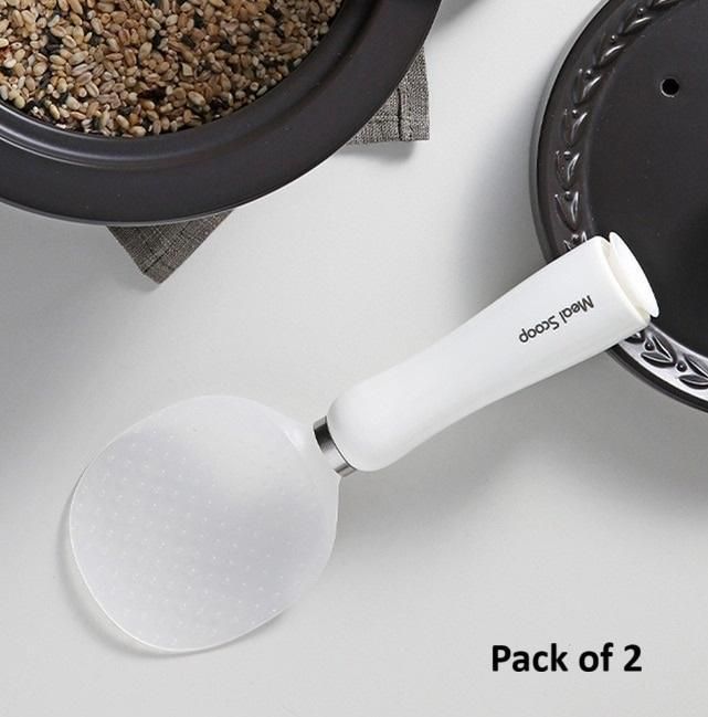 Self Standing Rice Scoop Spoon with Non Stick Coating (Pack of 2)