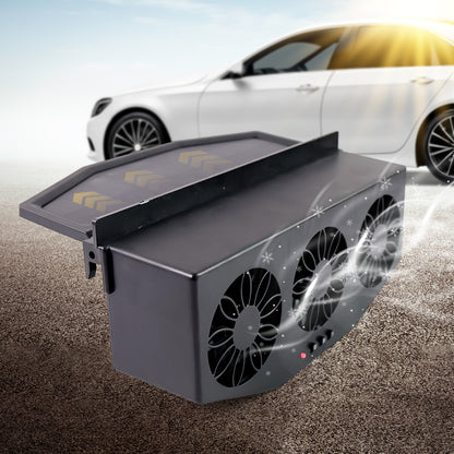 Triple Fan Solar Powered Car Exhaust Ventilation System With Usb Charging
