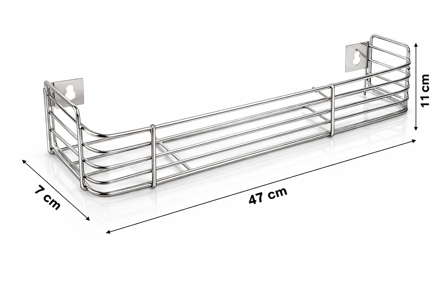 Stainless Steel Bathroom Shelf| Bathroom Organizer| Kitchen Shelves| Ergonomic Design| Multipurpose Wall Mounted Storage Rack for Shampoo, Soap & Toiletries| Rust-Resistant & Durable | Size 04