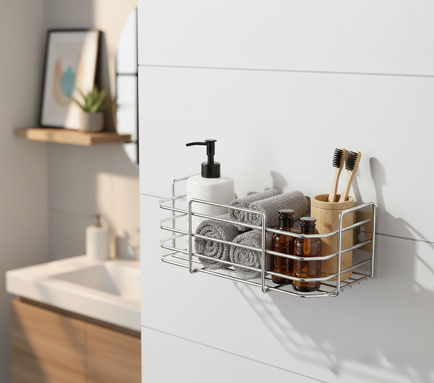 Ranvis Stainless Steel Bathroom Shelf| Bathroom Rack| Bathroom Accessories| Bathroom Stand| Bathroom Organizer| Shelf for Kitchen| Bathroom Organizer Storage Rack| Multipurpose Shelves