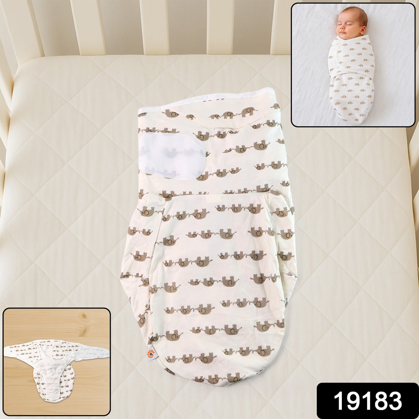 Soft Cotton Adjustable Baby Swaddle Wrap For Newborns (1 Pc)